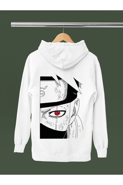 Kakashi Hatake from Naruto Anime Manga Printed 3 Thread Quality Hooded Anime Sweatshirt