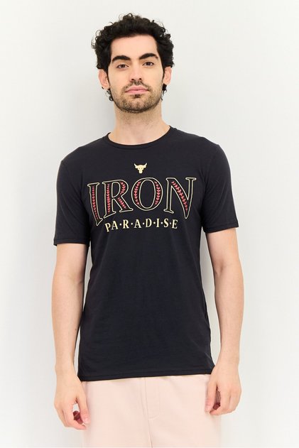 Men Loose Fit Short Sleeves Outdoor T-shirt, Black
