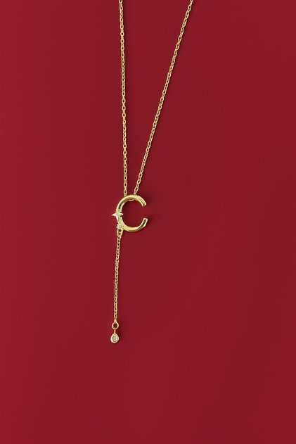 Vip Steel Gold C Letter Y Low-Cut Necklace
