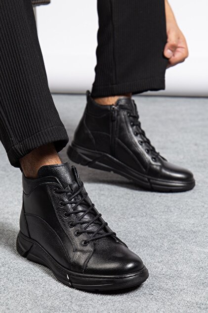 depderi Genuine Leather, Zippered, Fur Lined, Non-Slip Sole, Leather Men's  Boots- Trendyol