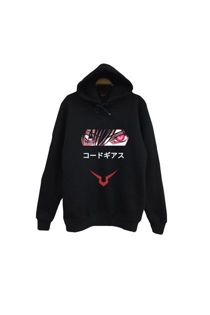 Lelouch Lamperouge - Code Geass - Anime Printed Unisex 100% Cotton Black Hooded Sweatshirt