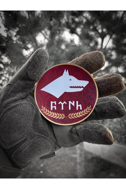 Oval Göktürk Bayrak Patch/Peç/Arma (8.7cm)