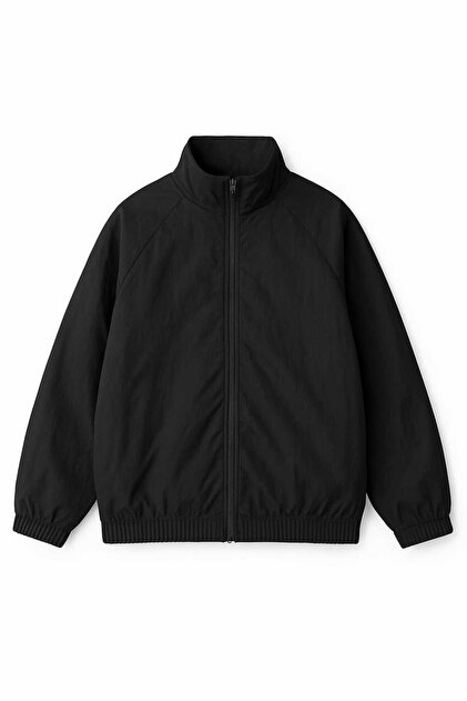 Unisex Paraşüt Kumaş Oversize astarsız Rüzgarlık Yağmurluk