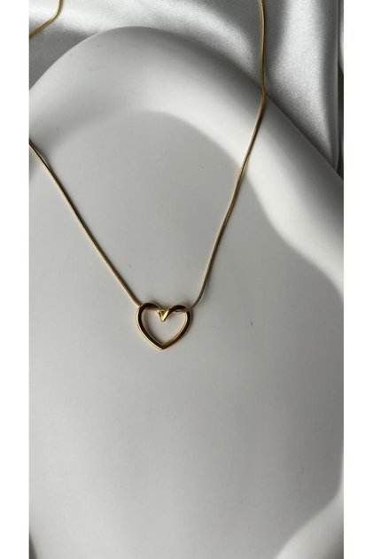 Steel 316L Gold Color Heart Non-Tarnish Women's Necklace