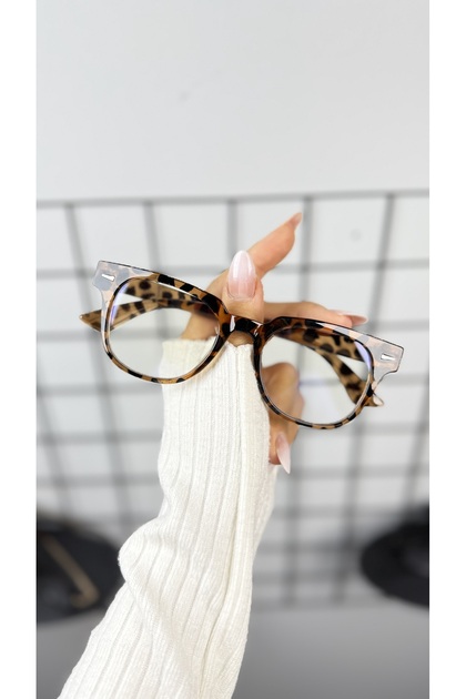 LOOKUP NEW Kare 52 Ekartman Kemik Şeffaf Kadın Erkek Unisex Mavi