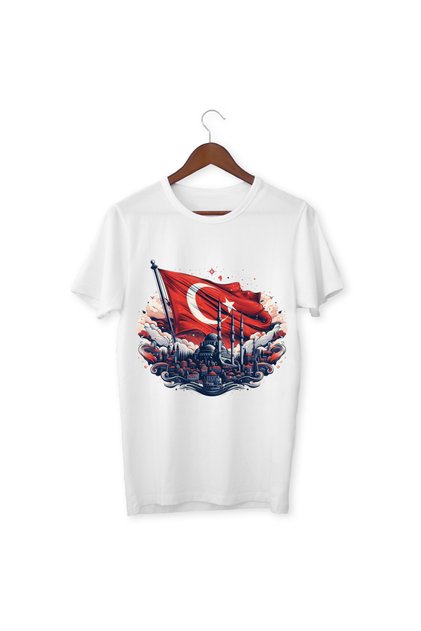 Turkish Flag T-Shirt Kids Adult Unisex White Tee Shirt