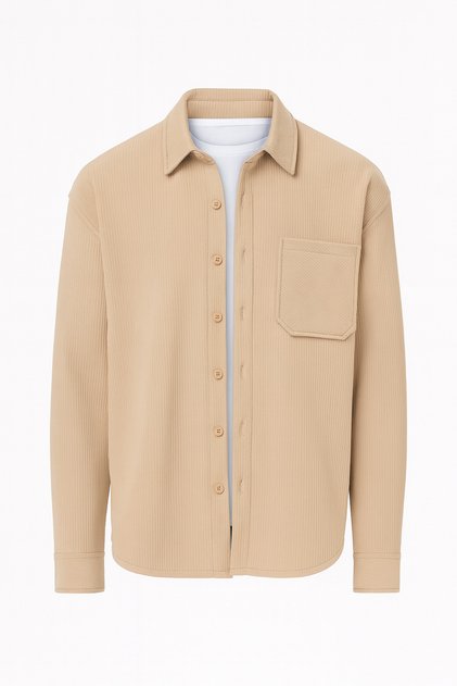 Men's Regular Fit Lycra Lined Ottoman Fabric Jacket Shirt