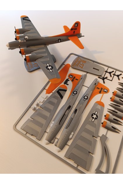 B-17 Flying Fortress Uçak Model Kit Card Puzzle Montaj Seti