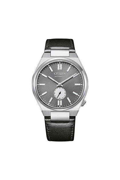 Tsuyosa NK5010-01H Erkek Kol Saati | 40 mm Paslanmaz Çelik Kasa, Siyah Deri Kordon, Otomati