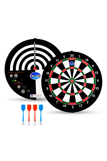 4 Oklu Mıknatıslı Profesyonel Dart Seti Çift Yönlü Manyetik Dart Askılı Dartboard
