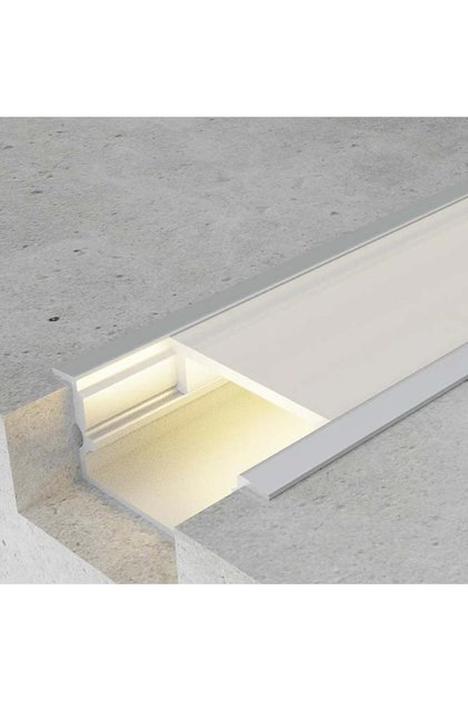 Profil LED încastrat, 20 x 10, lungime 2m, aluminiu