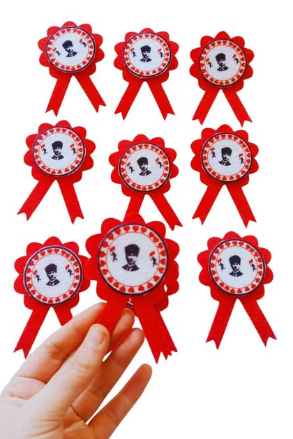 10 Felt Badge Pins October 29 April 23 Preschool – Atatürk Themed Children's Badge