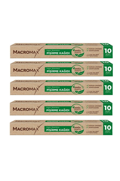 Macromax Master Macromax Doğa Dostu Seri Pişirme Kağıdı 10'lu x 5