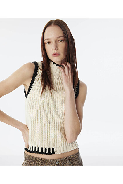 ニット/セーター LILOU / Turtle vest knit ニット タートル ベスト × シャツ セット