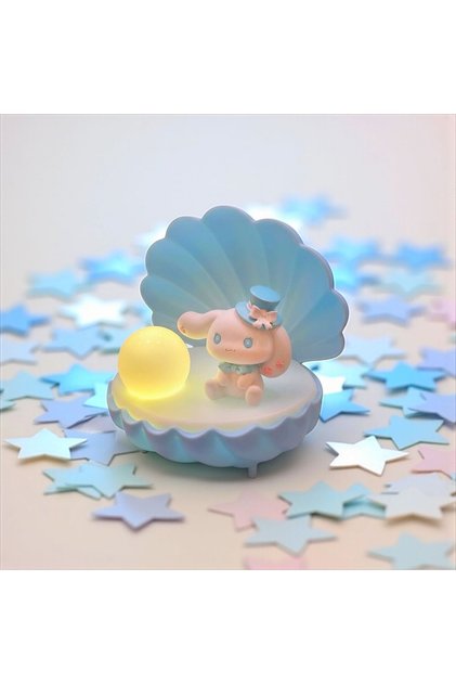 Sanrio Pilli Dekoratif İstiridye Mavi Çocuk Odası Cinnamoroll Gece Lambası Işığı Süs Eşyası Obje ne