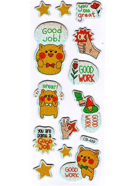 Embossed Sticker Notebook Planner Label (Cb489) 16X7 cm - Good Work Cat