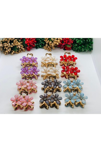 Elegant Crystal Stone Flower Buckle Set of 12, Combined with Any Outfit