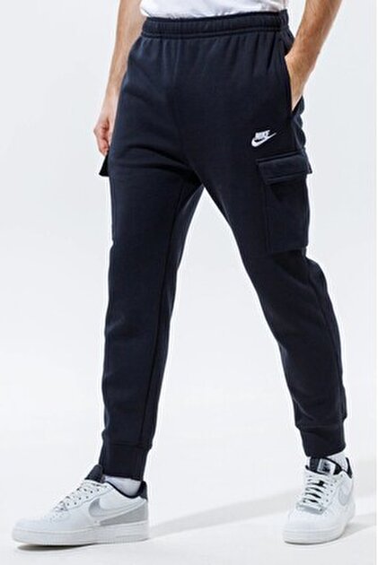 nike club cuffed cargo sweatpants in gray