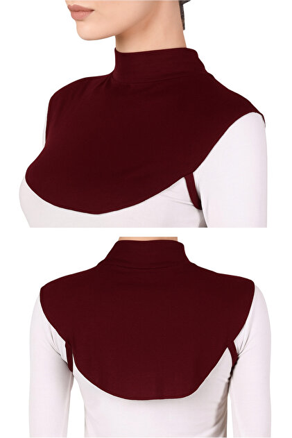 Luxury Hijab Neck Collar - Turtleneck - Viscose Turtleneck - Burgundy