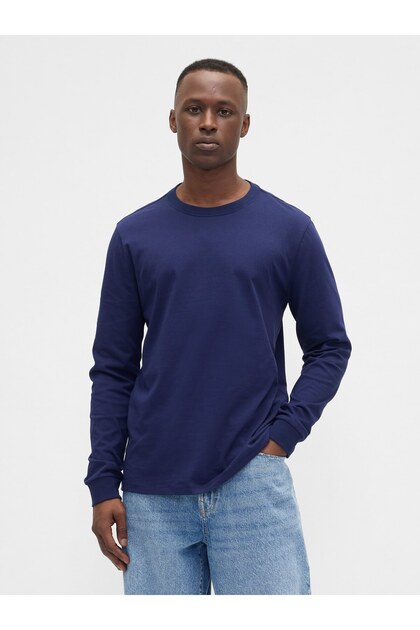 Erkek Lacivert Everyday Soft Bisiklet Yaka T-Shirt