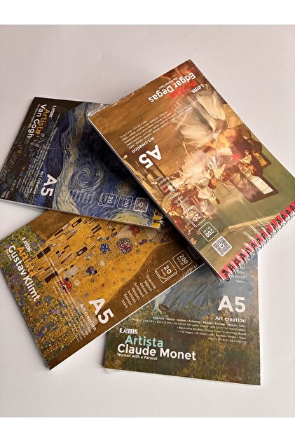 Lemsstudio Artista A5 4'lü Set Eskiz Defteri - Van Gogh, Monet