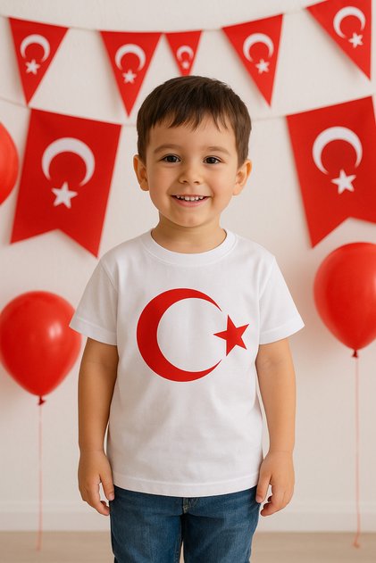Turkish Flag Printed White Tee