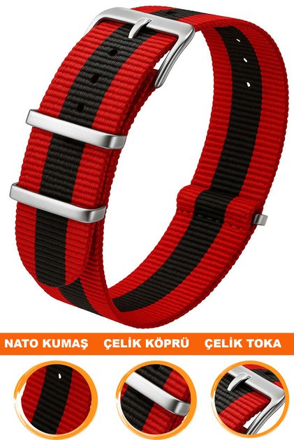 18mm Fossil-Welder-Casio-Seiko-Omega-Armani Watch Compatible Nato Textile Fabric Watch Band 18Model2