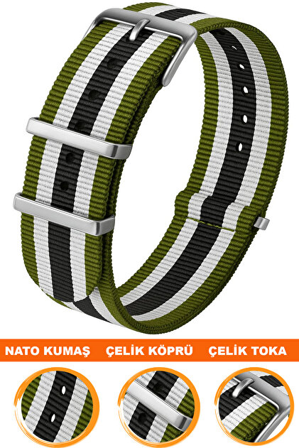 22mm Fossil-Welder-Casio-Seiko-Omega-Armani Watch Compatible Nato Textile Fabric Watch Band 22Model30