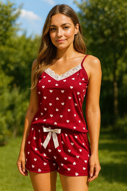 ring viscose shorts pajama set