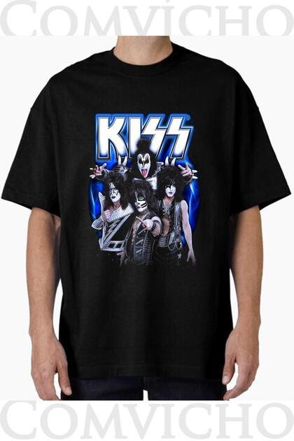 Unisex Kiss V1 Design Printed Oversize T-Shirt