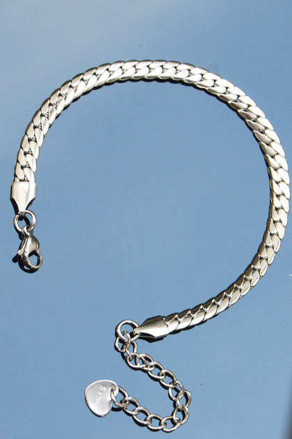 Steel Italian Crushed Gourmet Bracelet 5 mm Silver Color | Non-Tarnishing, Unisex, 2-Year Warranty