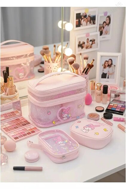 Miniso Sanrio Lisanslı My Melody Saplı Kozmetik Çantası Seti
