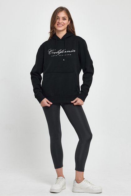 Hanorac pentru femei Superlife, confortabil, cu fleece interior, cu 3 fire, cu imprimeu California, spr24swk03