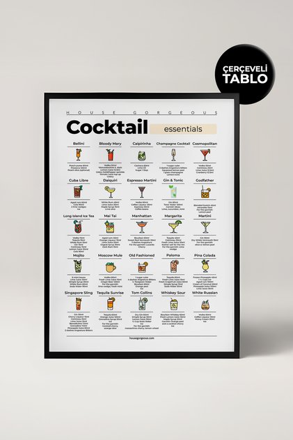 Cocktail Essentials Kokteyl Tarifleri Mutfak, Yemek Odası Tasarım Tablo