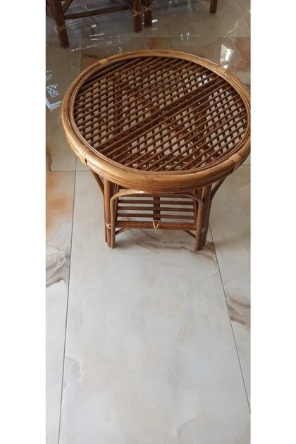 60 Cm Yuvarlak Bambu Sehpa (CAMSIZ)