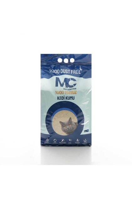 MC Pet MicroBall Teknolojili %100 Tozsuz Kedi Kumu 10LT | Solunum Dostu Anti-Alerjik Topaklanan Kedi Kumu