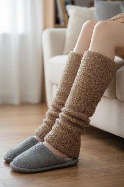 Women's Winter Knee Pads Bearded Leggings Socks