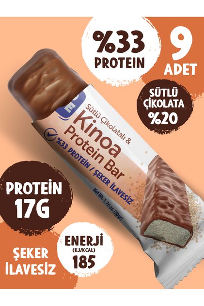 50 Grams Protein Bar - Quinoa 33% Protein, 50 g X 9 Pieces Trio Move