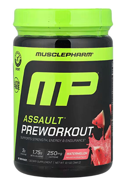 Muscle Pharm MusclePharm Assault Sport 30 Servings - Pre-Workout with  Caffeine, Acetyl-L-Carnitine, Taurine, L-G