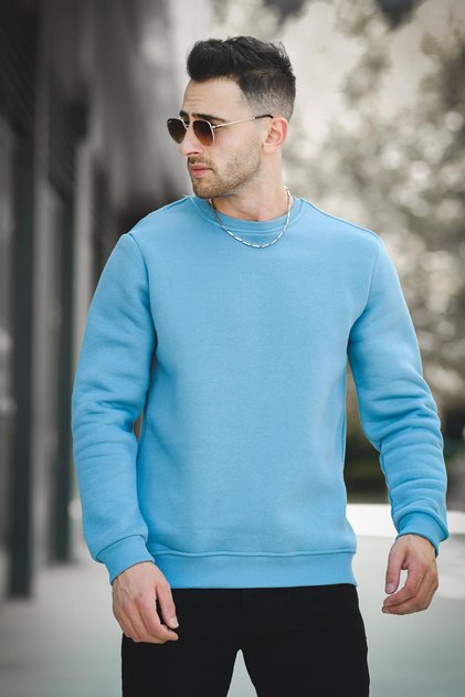 Gomez Slim Fit Three Thread Raised Cotton Crew Neck Sweatshirt