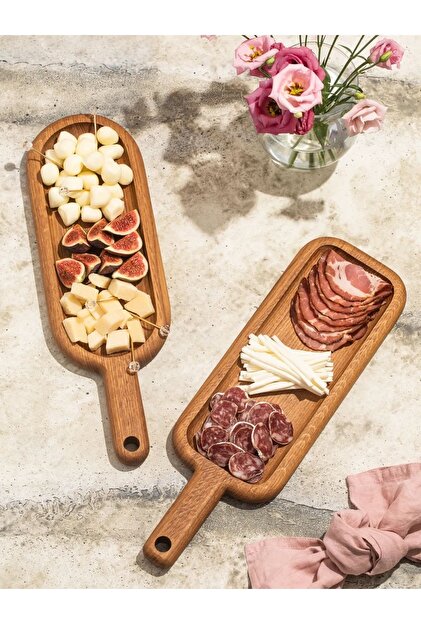 Wooden 2-Piece Serving Board - Steak Serving - Wooden Serving Plate - Wooden Serving Tray