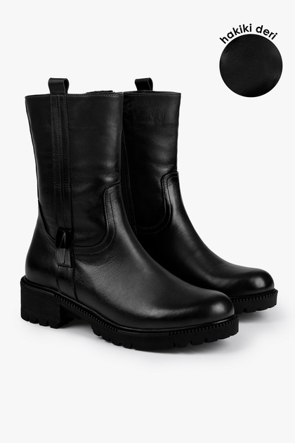 Women's Axel Black Genuine Leather Boots