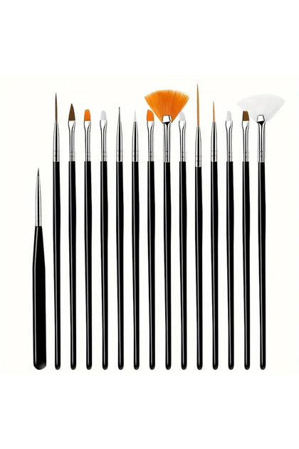 Detail Brush Set, Painting, Miniature Brush-Watercolor, Oil Painting, Nail Painting-15 Pieces
