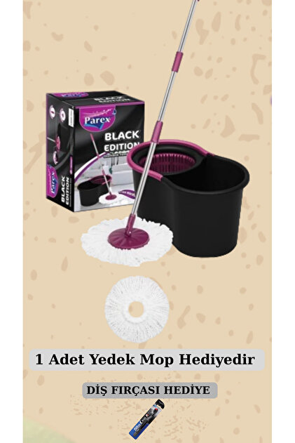 Parex Black Edition Döner Başlıklı Temizlik Seti Ve 3 Adet Yedek