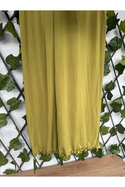 Premium Lycra Yağ Yeşili Renk Likralı Sandy Jersey Şal