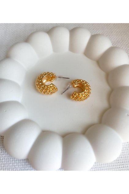 Women's Earring Chubby Knurled Earring