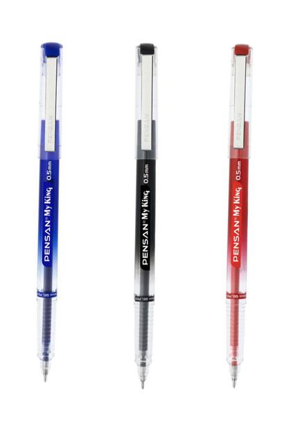 （jia） Pensan My King İğne Uçlu Metal Klipsli Jel Tükenmez Kalem 0.5 Mm