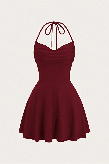 sachin and babi light blue dress Red Midi Dress Halter Neck