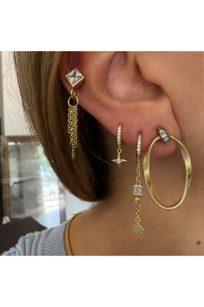 Saçaklı Karo Piercing