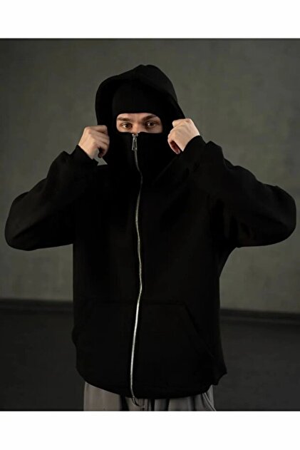 Haruru様 FREAK T-SHIRT Kar Maskeli Ninja Unisex Sweatshirt Hırka 3 İplik